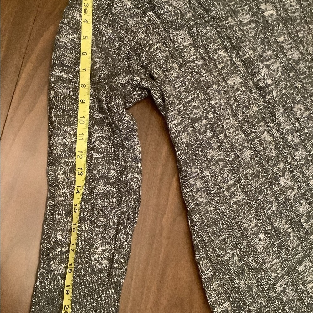 🖤 Soft Surroundings Heathered Gray Fringe Hem Sweater Dress- Plus Size 1X - Picture 8 of 11